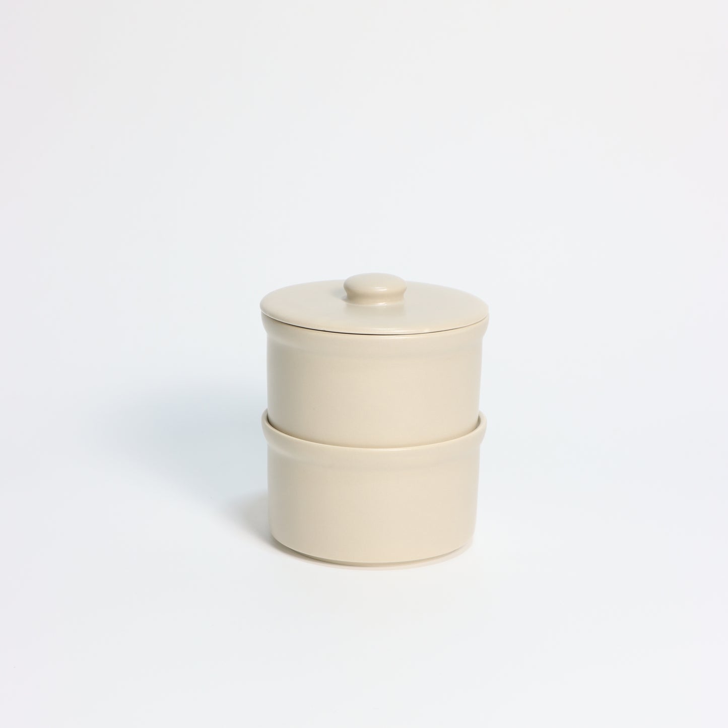 Stoneware Stacked Canister