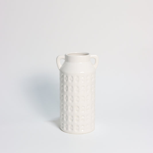 Finley Textured Vase | White