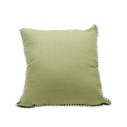 Vera Khaki Green Cushion with White Trim