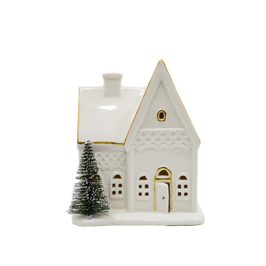 LED Church w/Tree