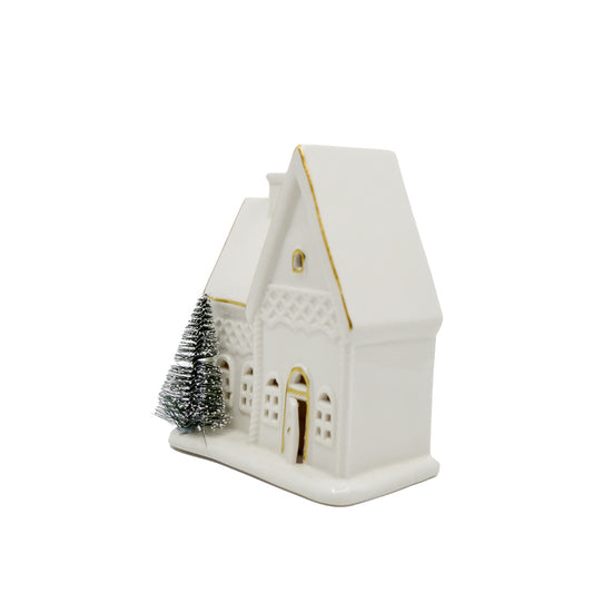 LED Church w/Tree