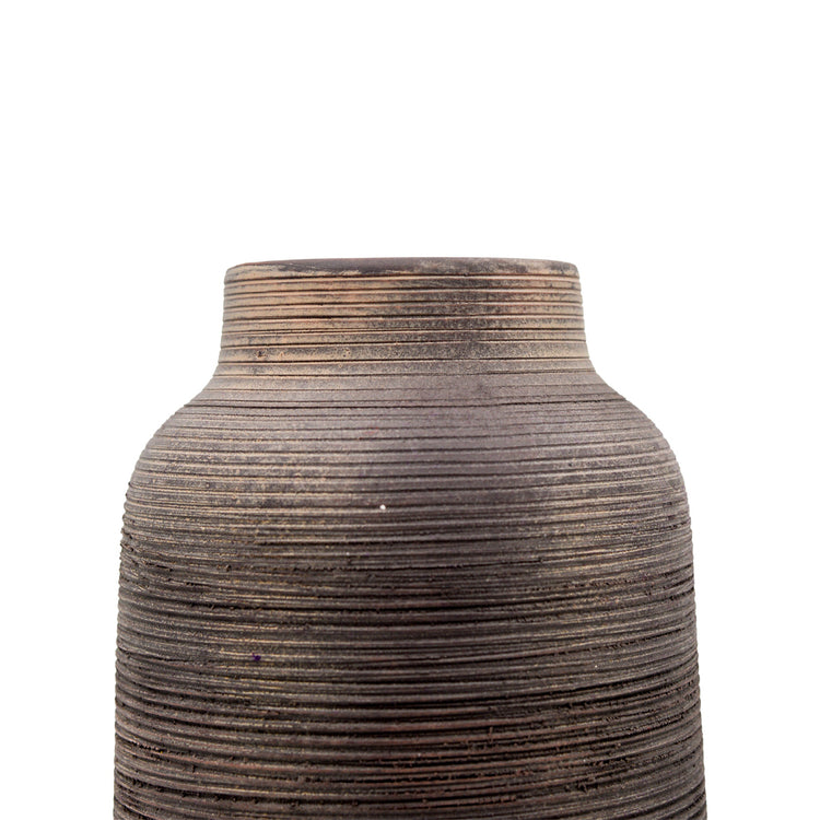 Mocha Brown Ridged Vase