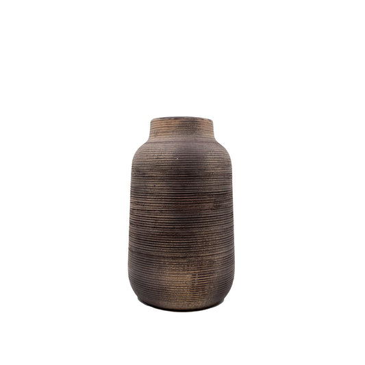 Mocha Brown Ridged Vase