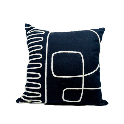 Deca Black Natural Motif Cushion