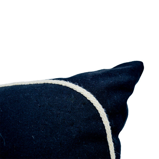 Deca Black Natural Motif Cushion