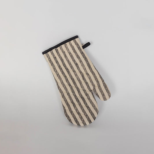 Oven Mitt | Black & White Striped