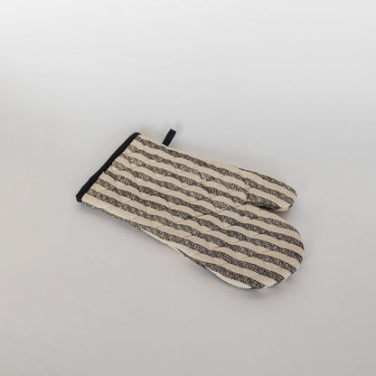 Oven Mitt | Black & White Striped
