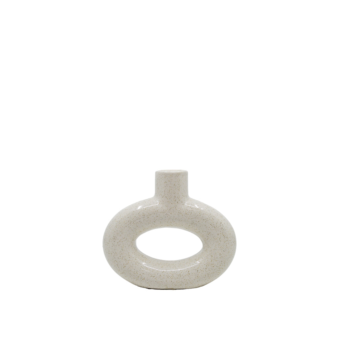 Pip Cream Loop Vase 5"