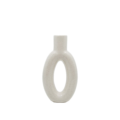 Pip Cream Loop Vase 6"