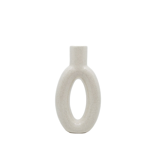 Pip Cream Loop Vase 6"