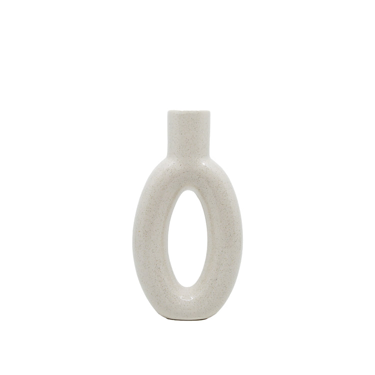 Pip Cream Loop Vase 6"