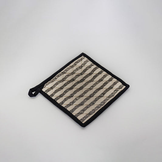 Pot Holder | Black & White Striped