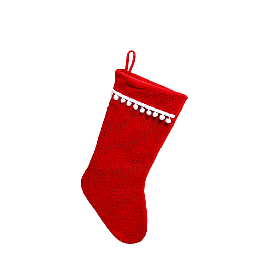 Red Pompom Stocking
