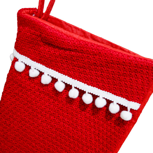 Red Pompom Stocking