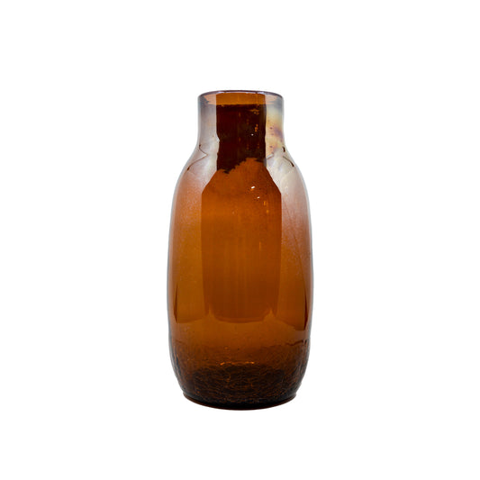 Reid Amber Vase with Crackle Base