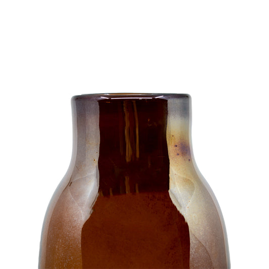 Reid Amber Vase with Crackle Base