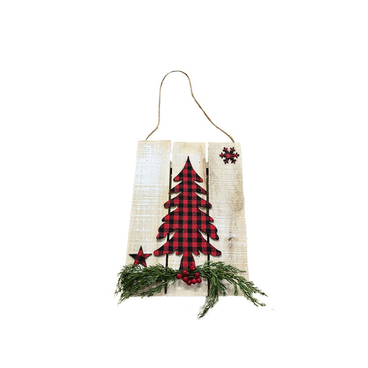 Plaid Tree Skid Sign