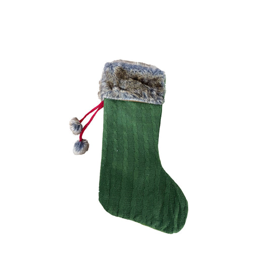 Green Cable Knit Stocking