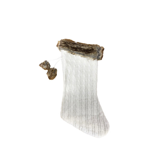 White Cable Knit Stocking