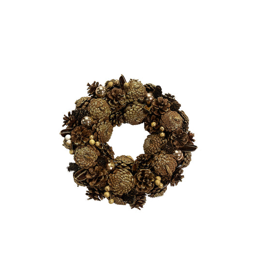 Pinecone Wreath with Gold Glitter
