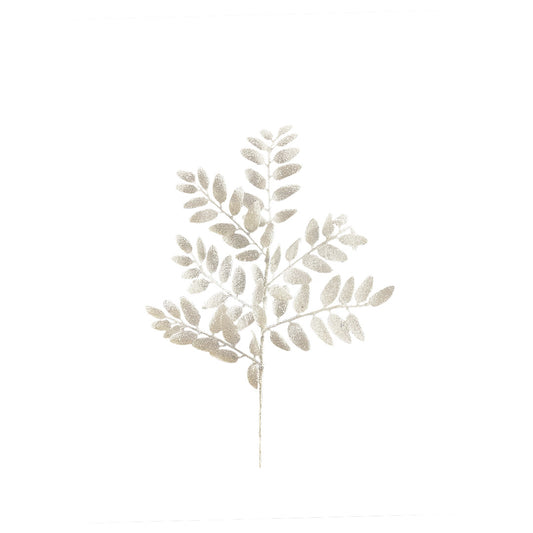 White Glitter Leaf Spray
