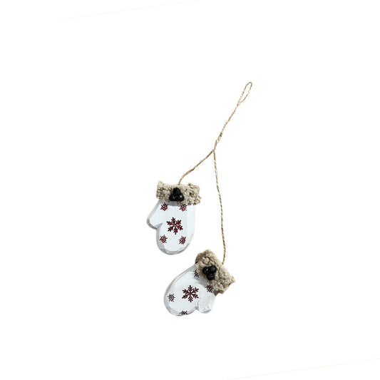 Wood Mittens Ornament