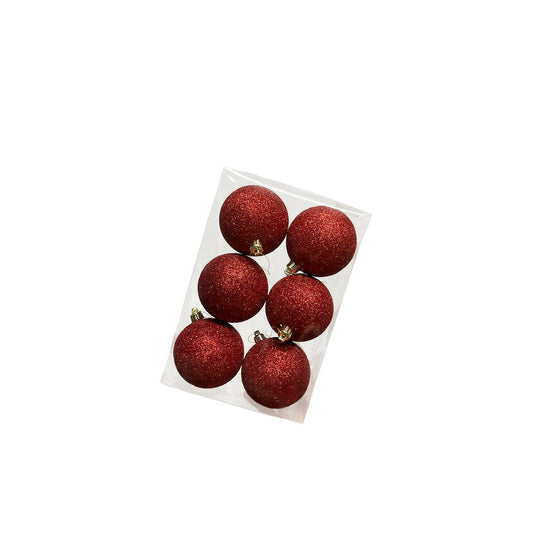 Glitter Ornament (6 pack) | Red