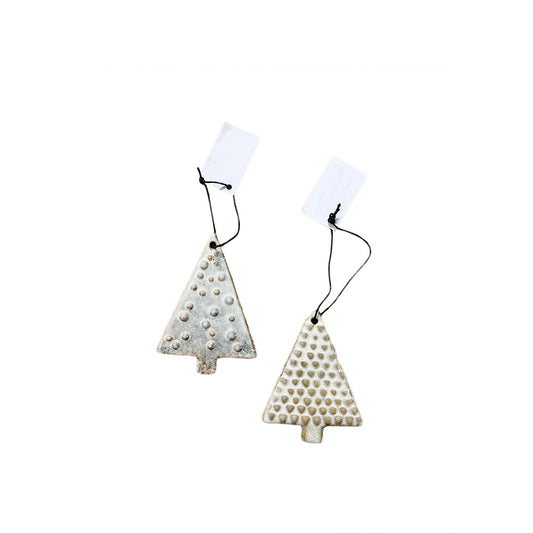 Beige Ceramic Tree Ornament