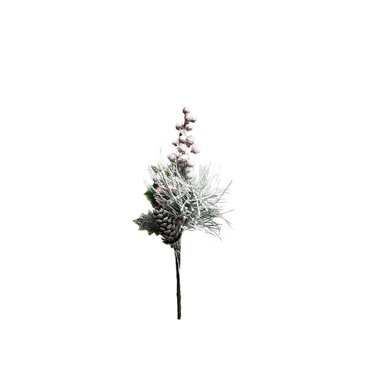 Frosted Berry & Foliage Stem