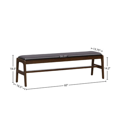 Remix Upholstered Bench - Grey