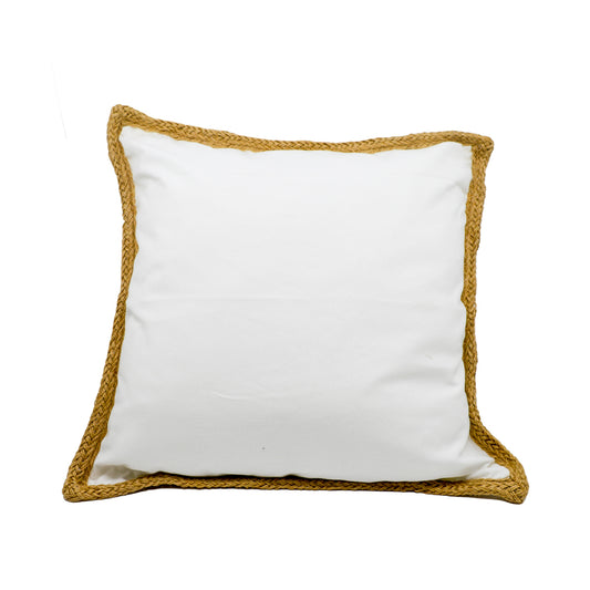 Walker White Cushion with Jute Trim