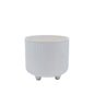 Kirby Embossed Ceramic Pot - White