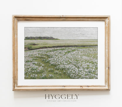 Vintage Floral Field Landscape Art Print L0160