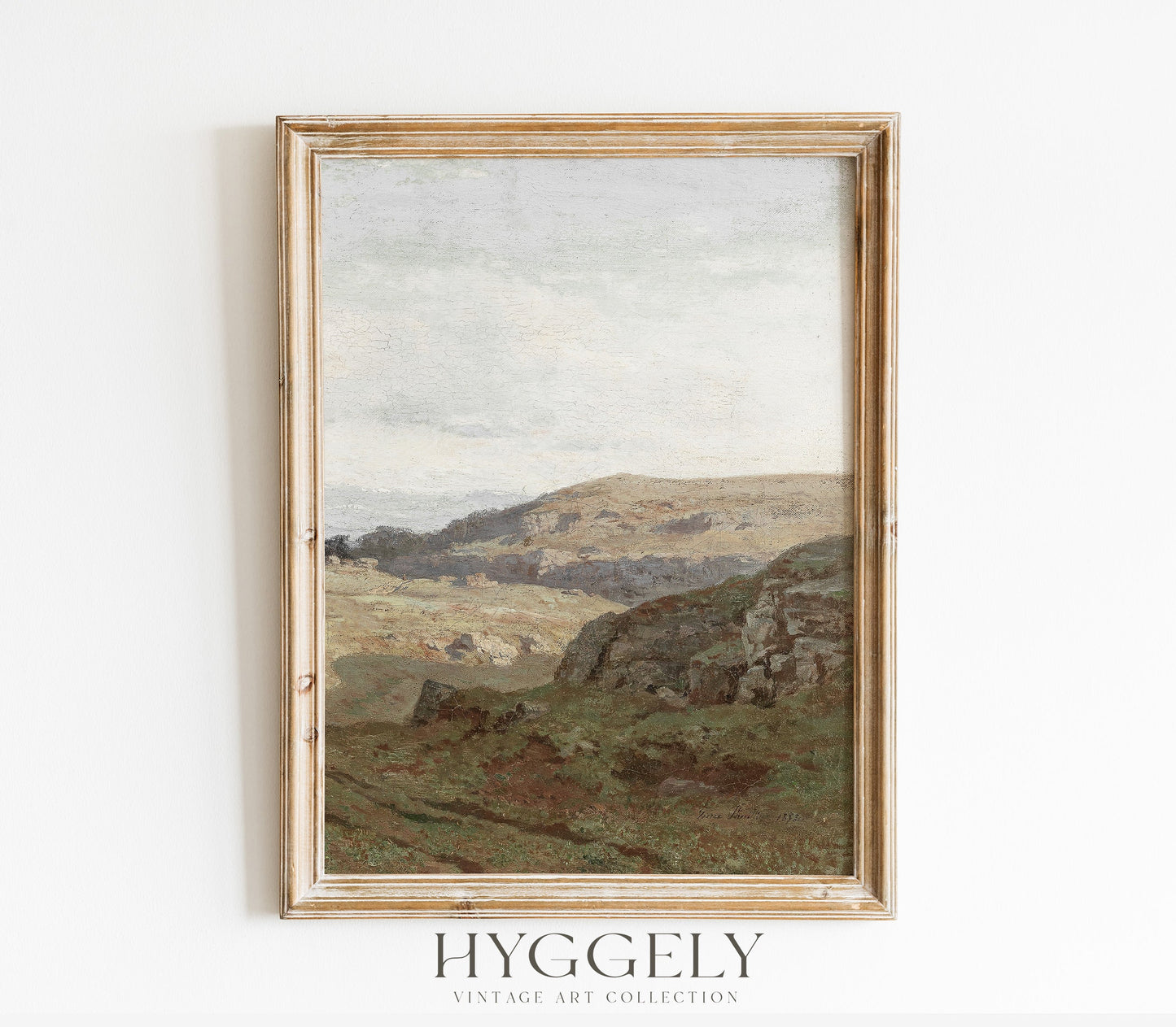 Vintage Landscape Overcast Painting L0223C