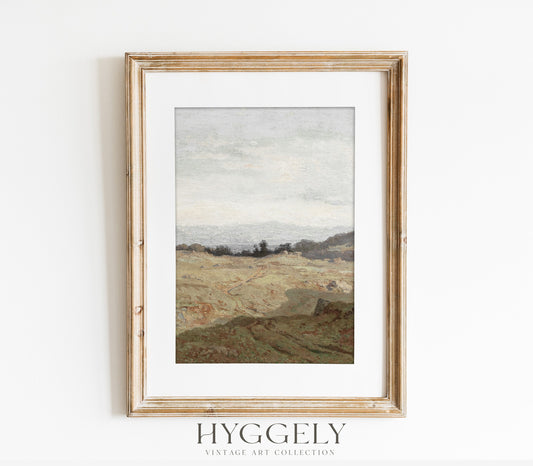 Vintage Landscape Overcast Painting L0223B