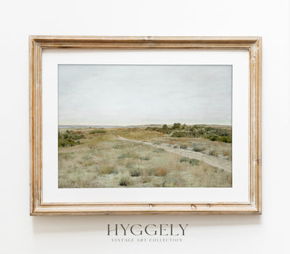 Vintage Spring Field Pastel Landscape Art Print L0219