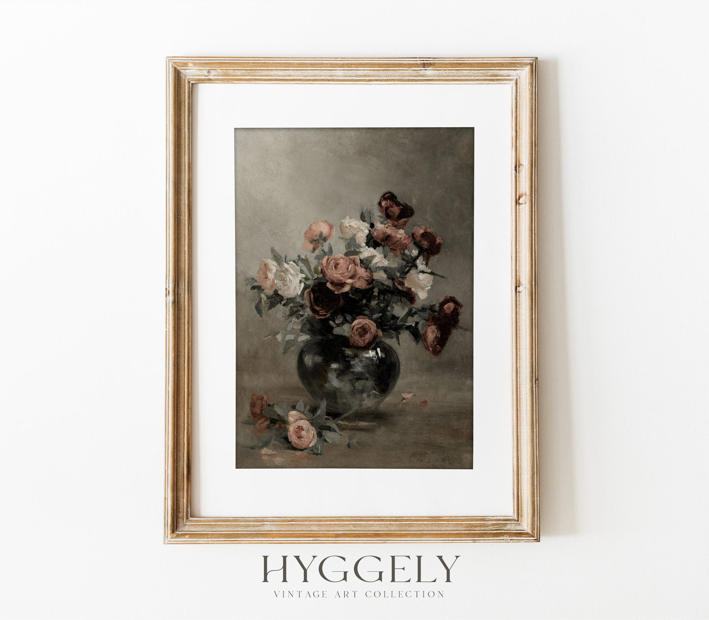Vintage Moody Flower in Vase Art Print S0207