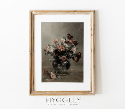 Vintage Moody Flower in Vase Art Print S0207