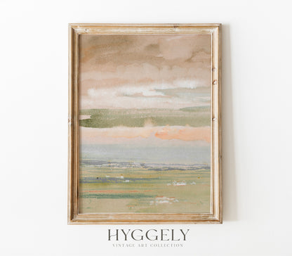 Watercolor Pastel Landscape Art Print L0198