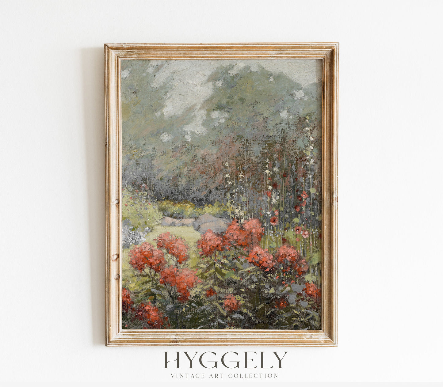 Autumn Floral Landscape - Vintage Fall Field Print L242