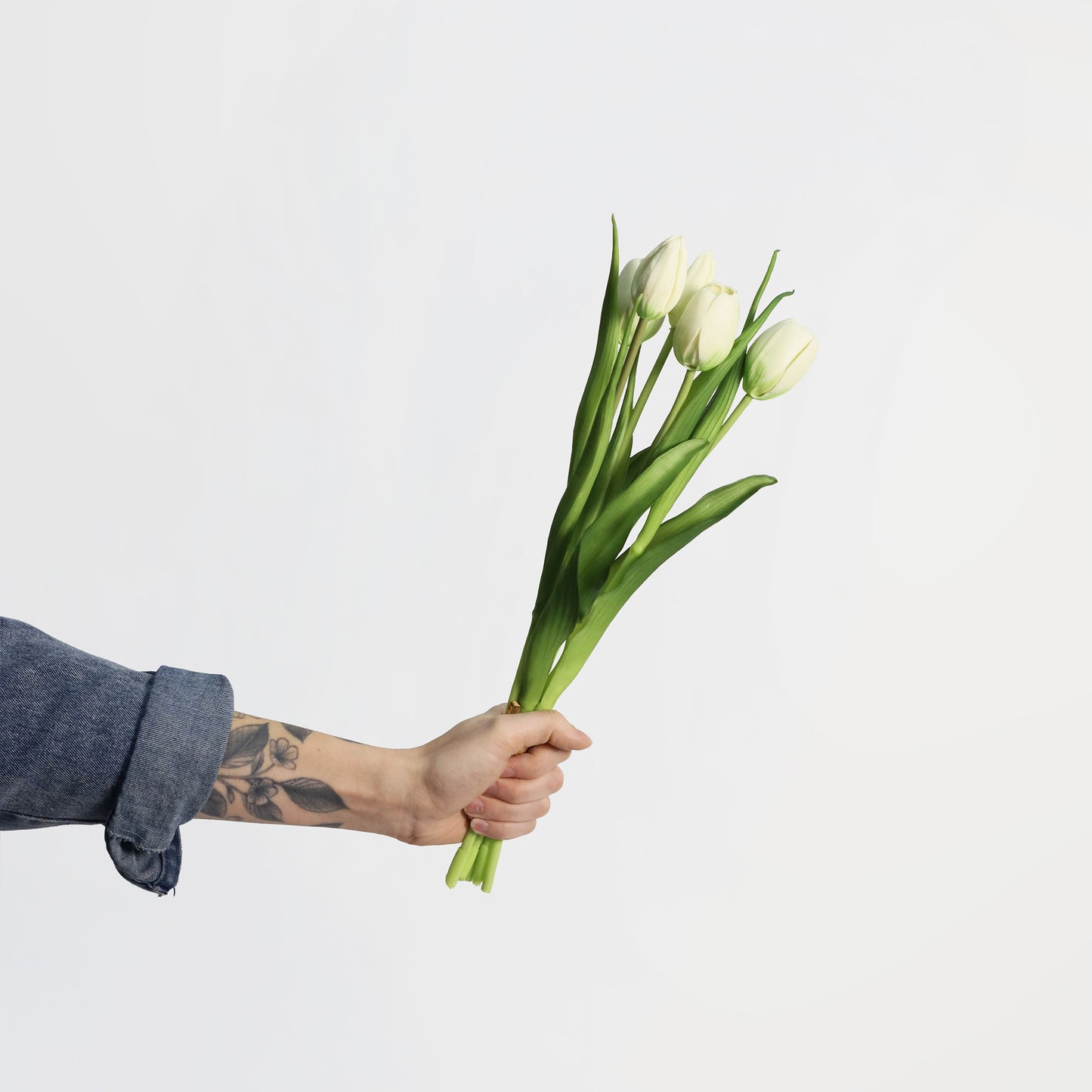 Faux Real Touch White Tulip Bundle