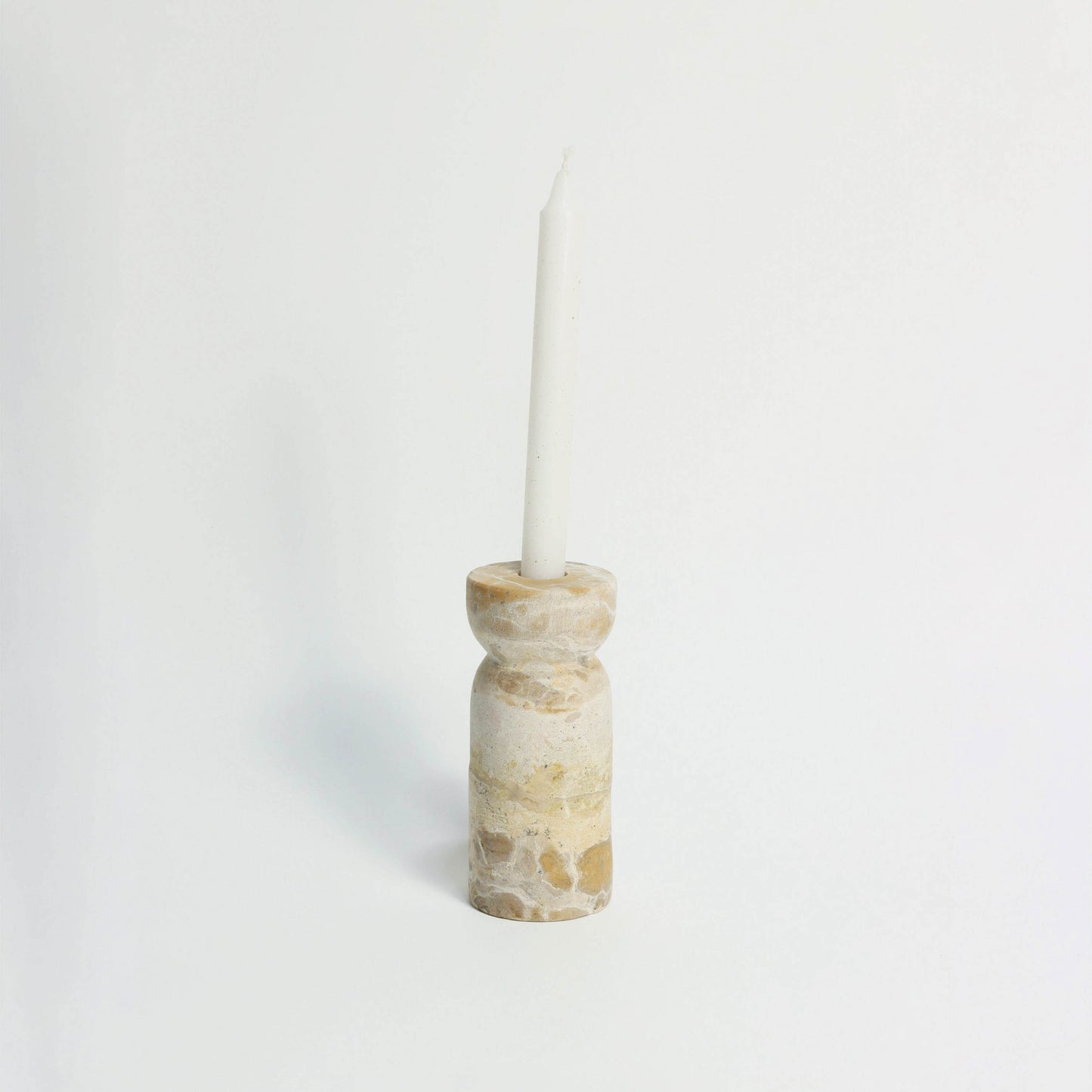 Leopard Stone Pillar Candle Holder