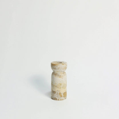Leopard Stone Pillar Candle Holder
