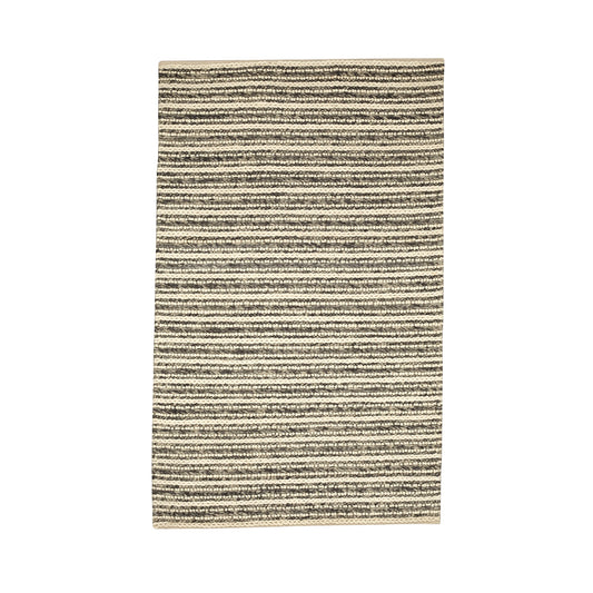 Aspen Hand Knotted Wool Grey Ivory Stripe Rug