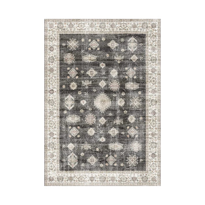 Aura Washable Spill Proof Charcoal Beige Multi Rug