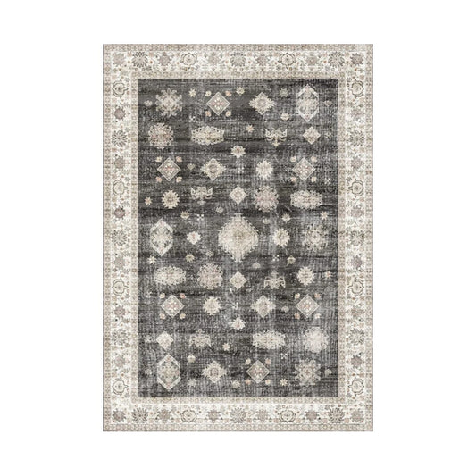 Aura Washable Spill Proof Charcoal Beige Multi Rug
