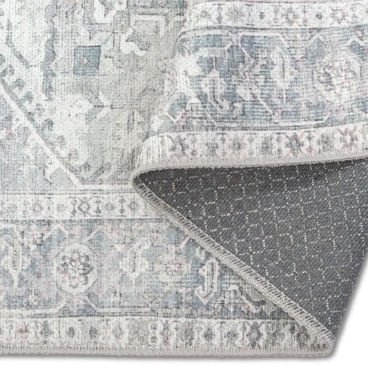 Aura Washable Spill Proof Grey Area Rug