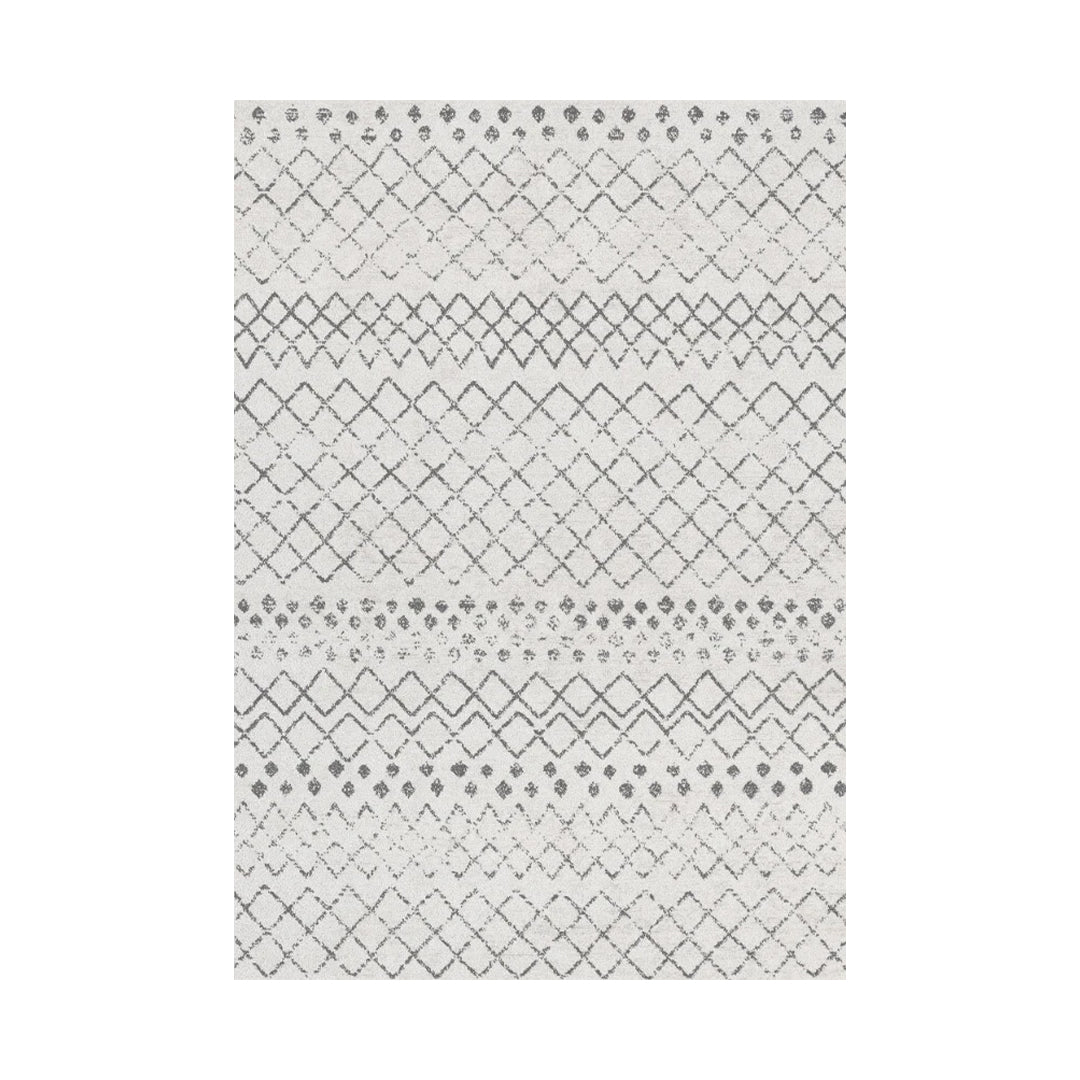 Aura Washable Spill Proof Grey White Area Rug