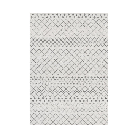 Aura Washable Spill Proof Grey White Area Rug