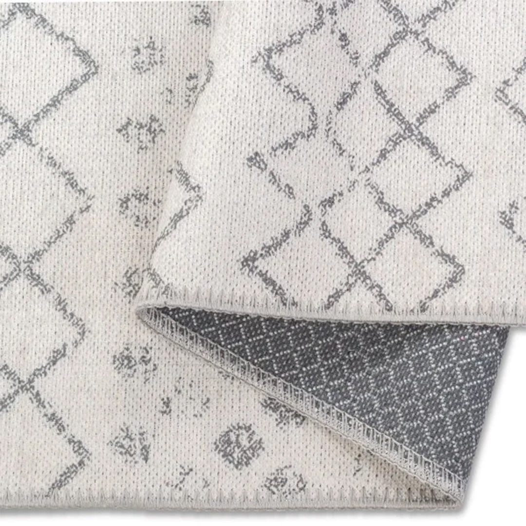 Aura Washable Spill Proof Grey White Area Rug